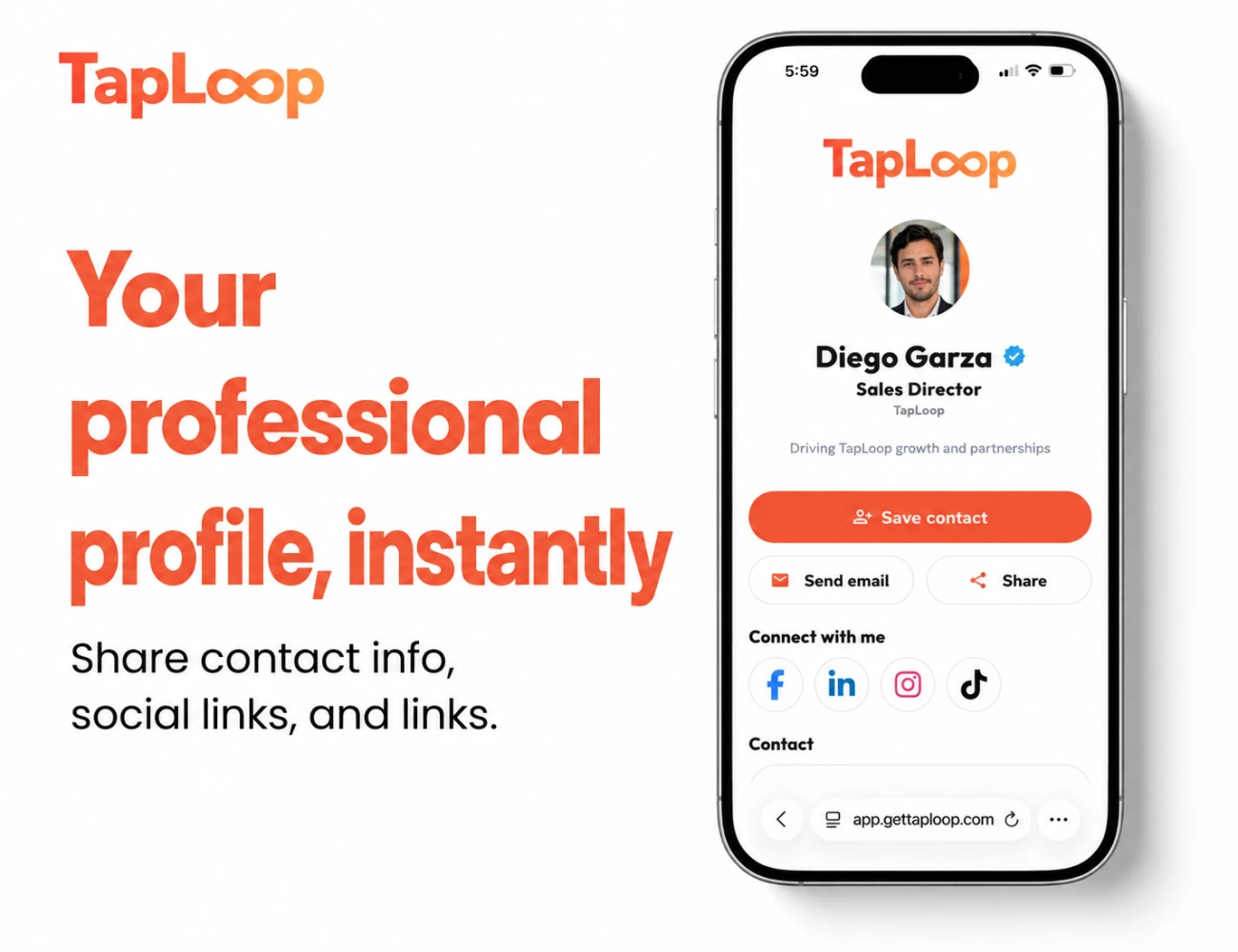 Thumbnail of TapLoop Digital NFC Card, view 3