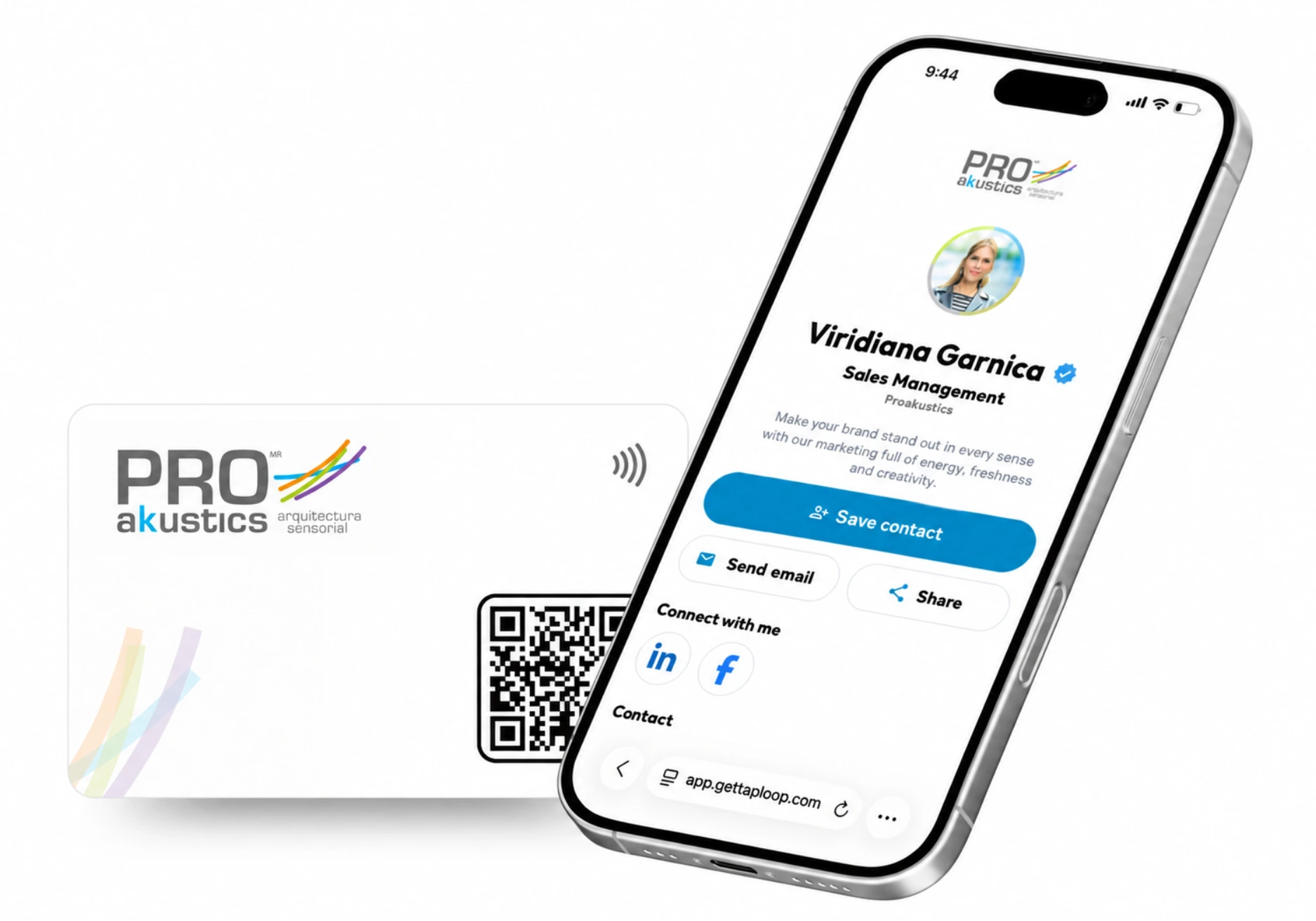 Custom NFC card mockup for Energy Infra with TapLoop digital profile