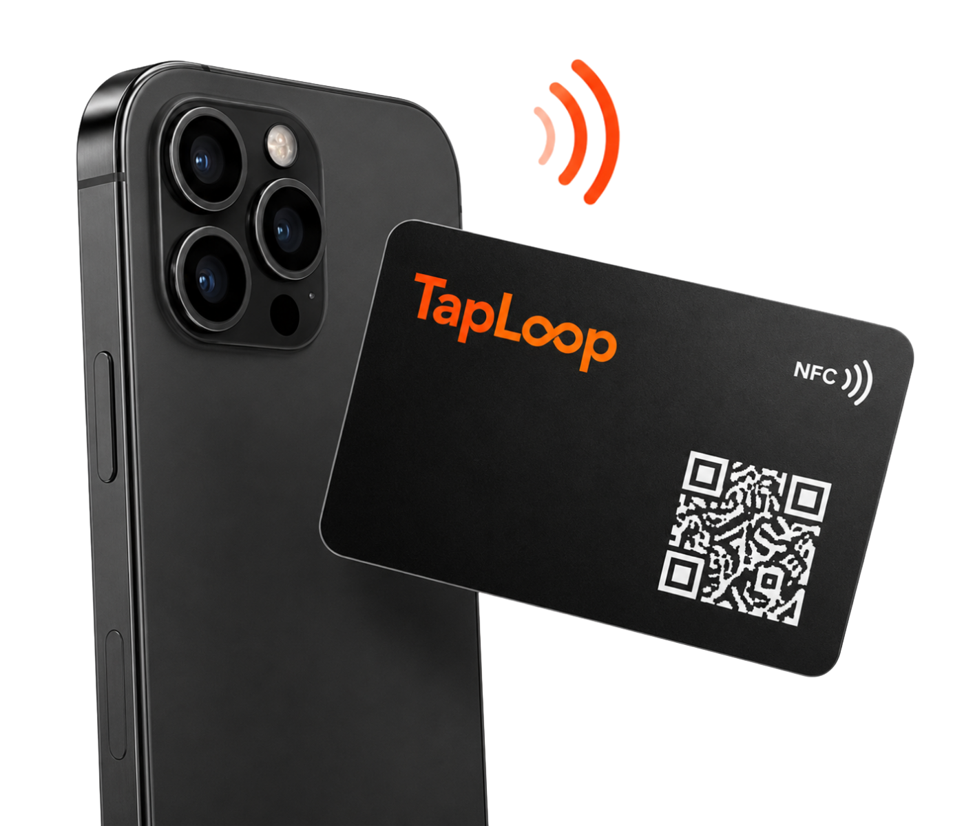 Phone reading a TapLoop NFC card