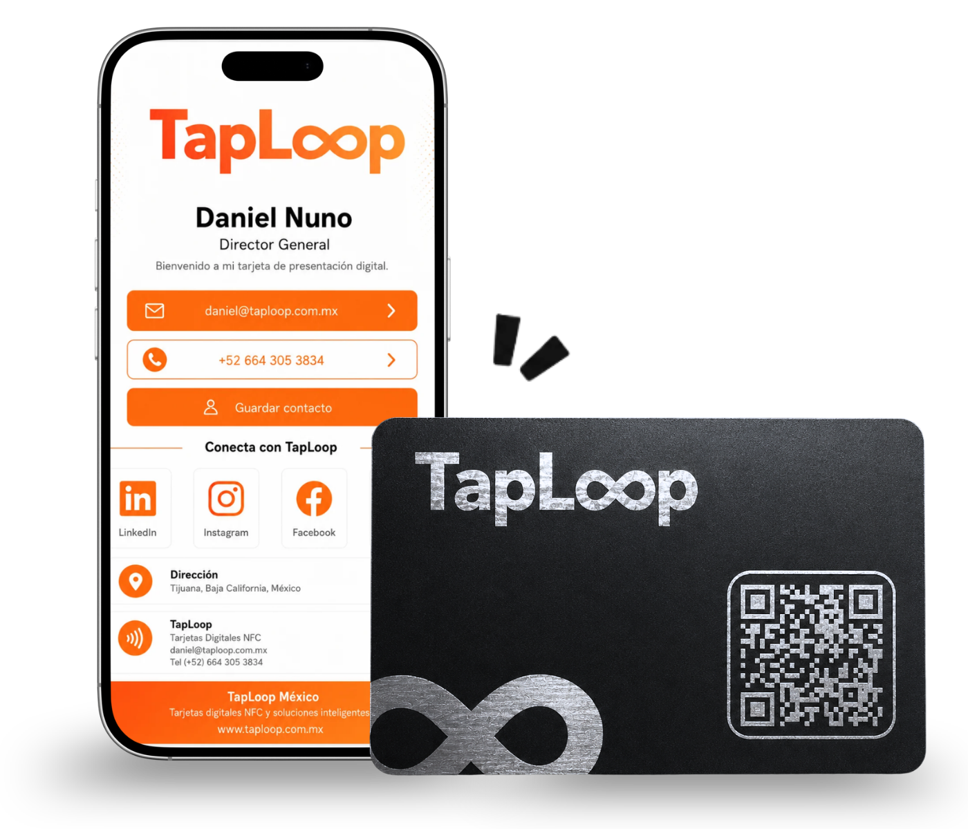 TapLoop metal NFC business card with digital profile