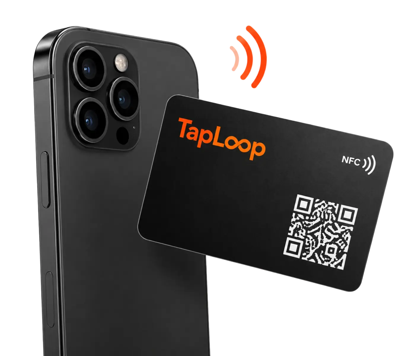 Phone reading a TapLoop card through NFC