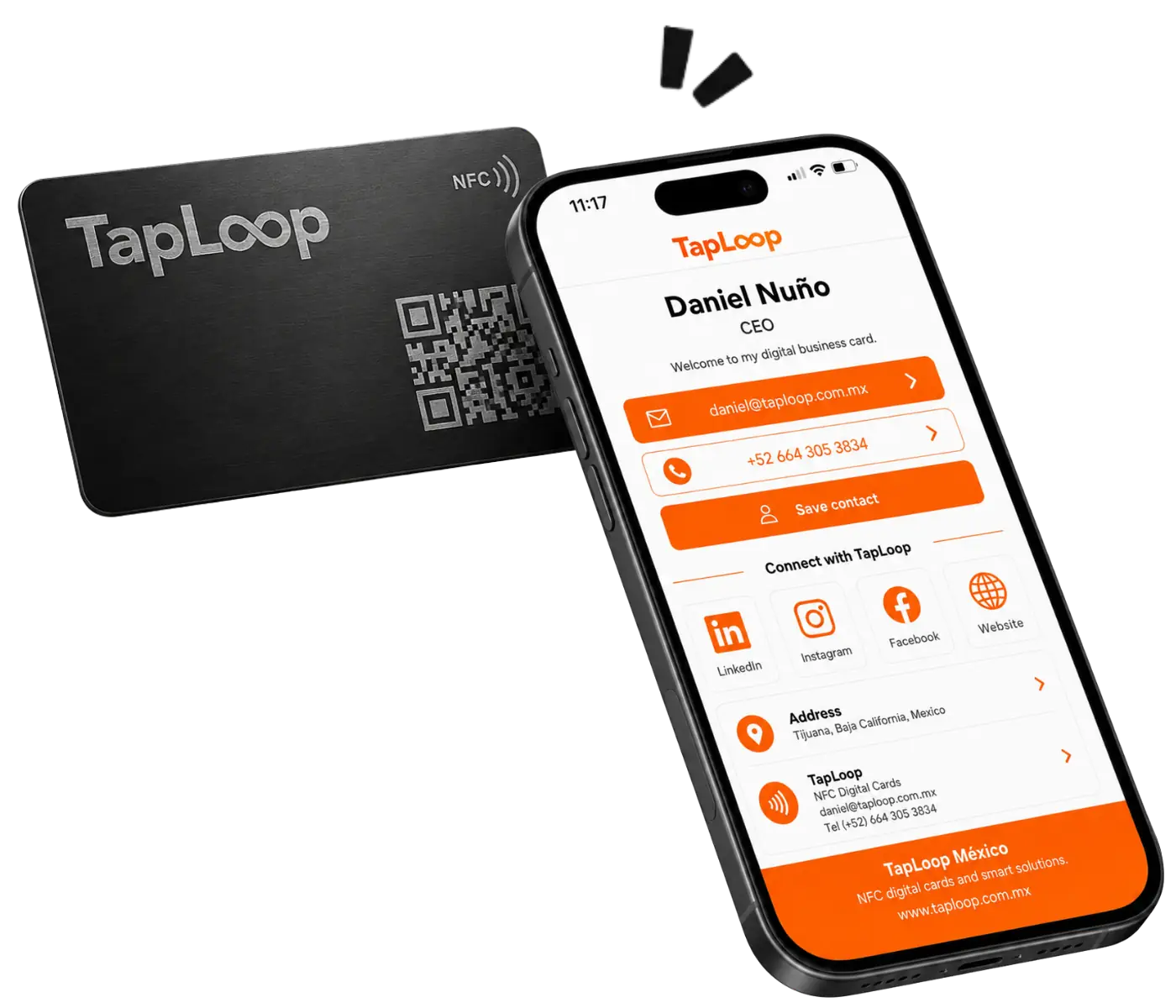 Metal NFC card with TapLoop digital profile