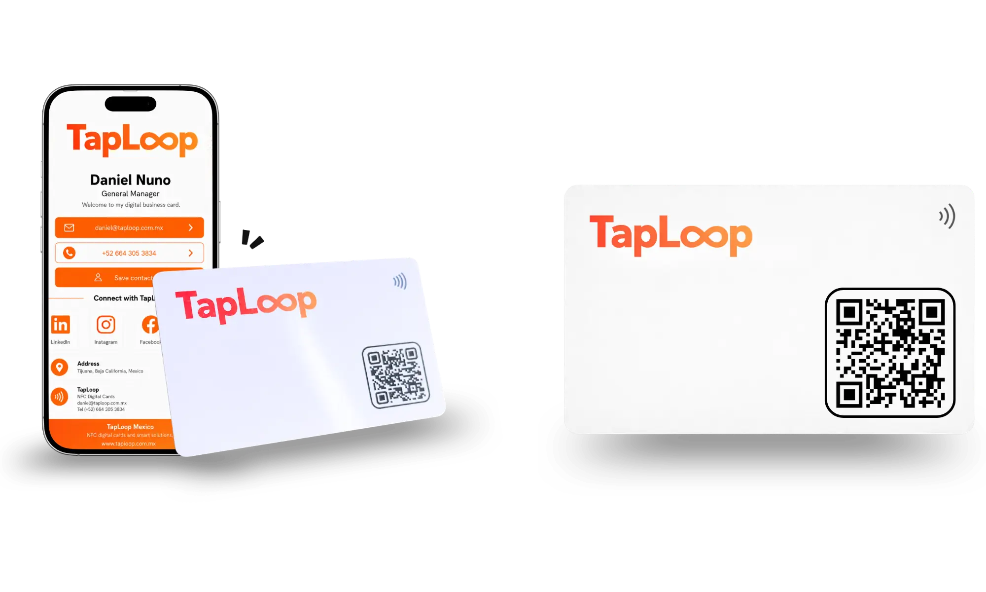PVC digital NFC business card with QR code and digital profile