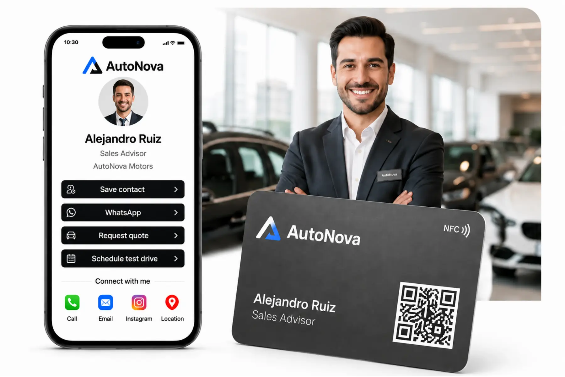 Automotive agency advisor using a TapLoop NFC card