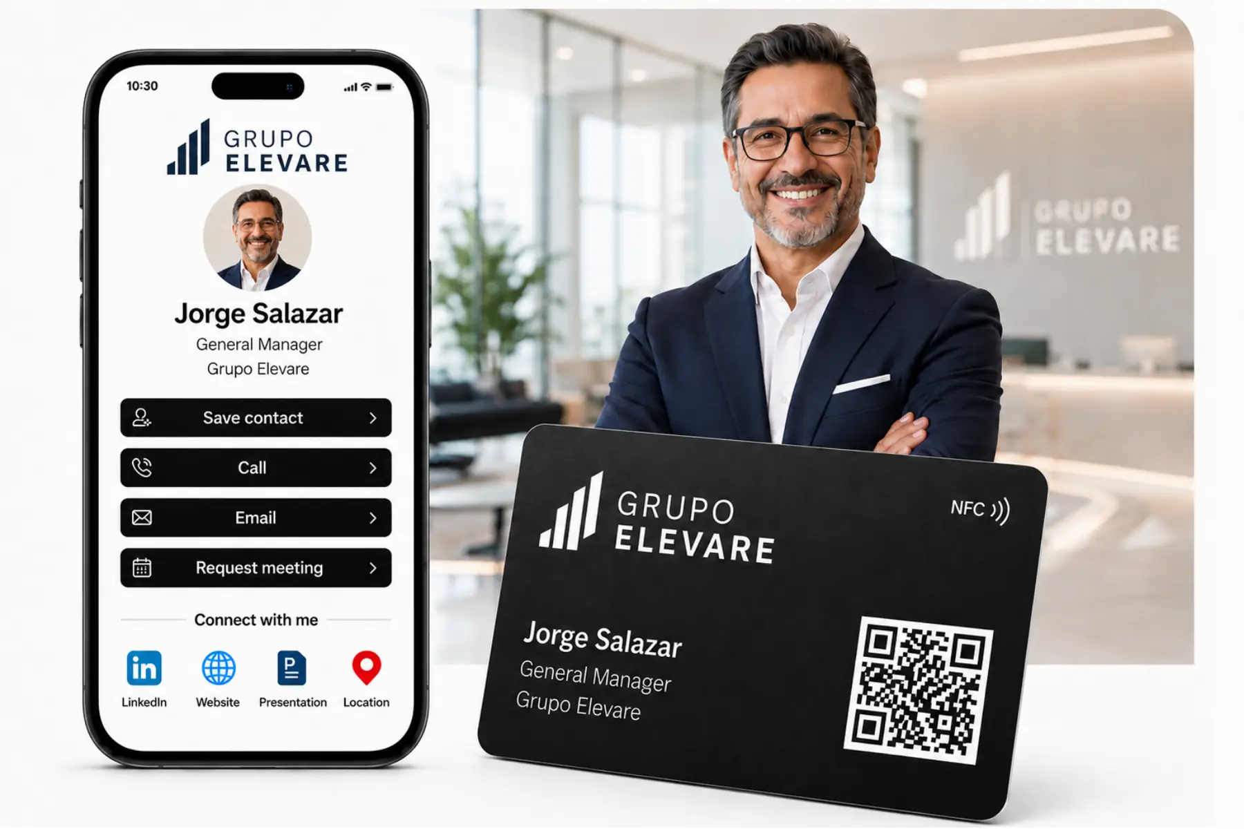 Corporate executive using a premium TapLoop NFC card
