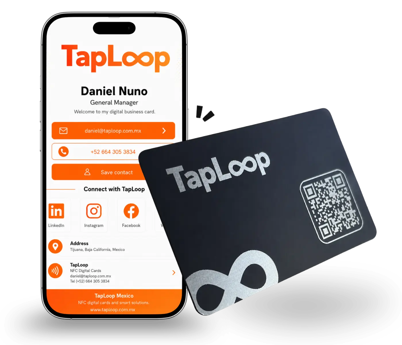 Metal NFC card option for TapLoop executives