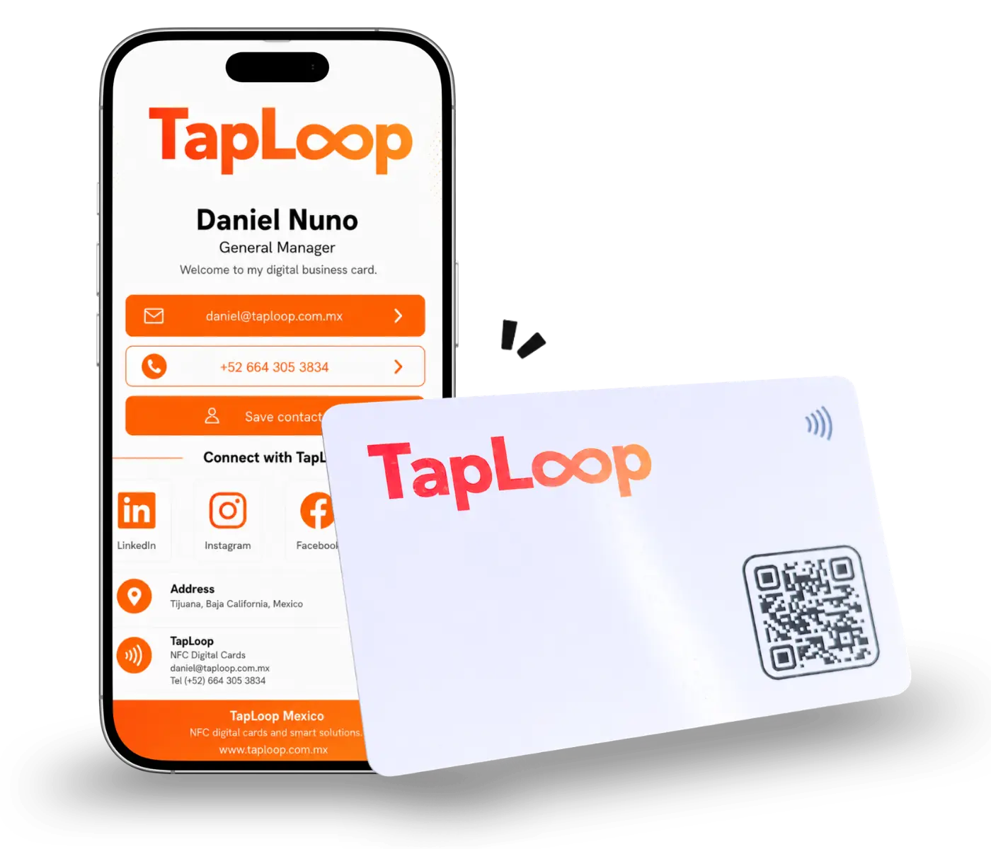 Custom TapLoop NFC card and digital profile