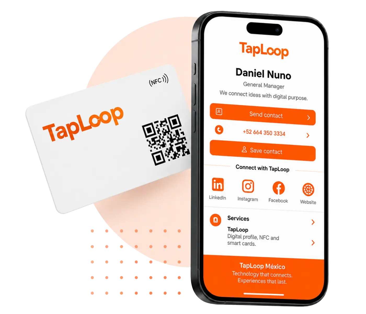 TapLoop NFC card and digital profile